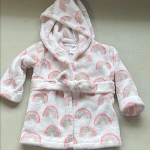 Baby Essentials Soft White and Pink Bathrobe